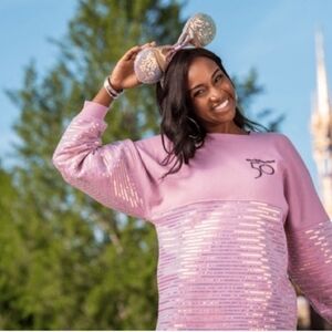 Walt Disney Official 50th Pink Sequin Sweatshirt NWOT